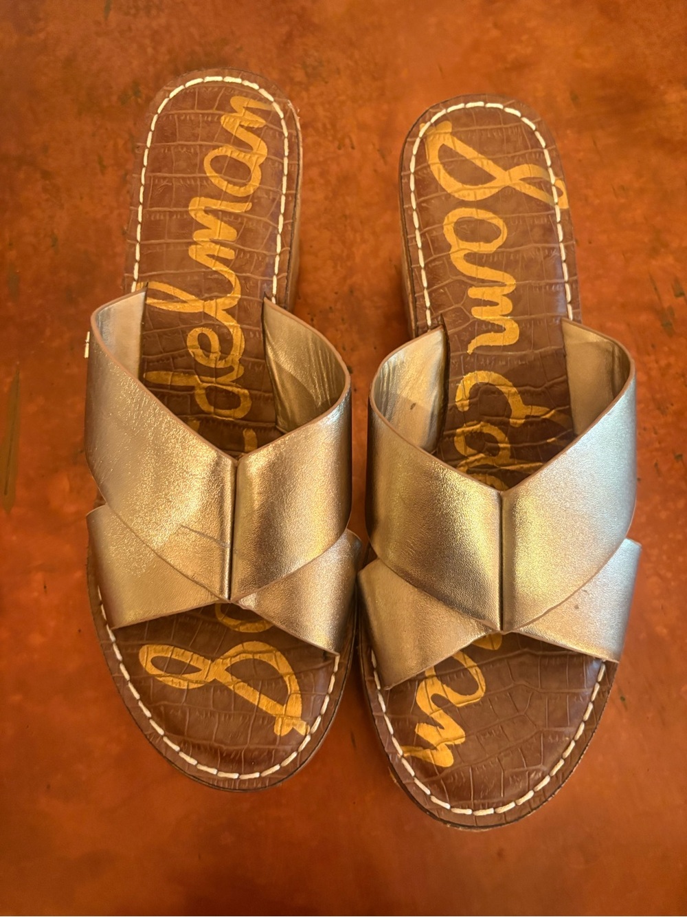 Sam Edelman Metallic Bronze wedge sandals